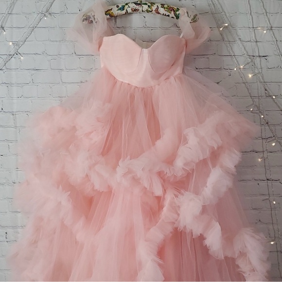 Designarche Off-Shoulder Blush Pink Maternity Dress main image 1